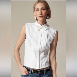 J. Crew Sleeveless Tuxedo Shirt